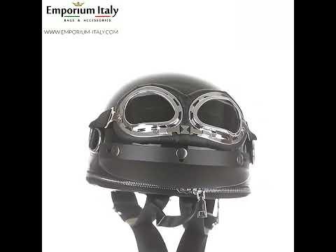 Borsa zaino Eros casco con tracolla, Steampunk, in Ecopelle, colore nero, ARIANNA DINI DESIGN