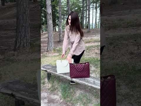 Borsa da donna in vera pelle CAMILLA MAXI, CHIAROSCURO, Made in Italy