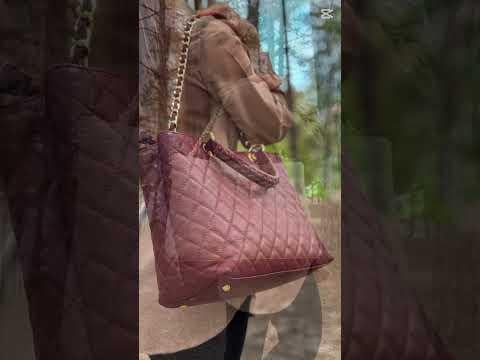 Borsa da donna in vera pelle CAMILLA MAXI, CHIAROSCURO, Made in Italy