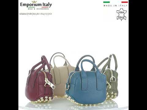 Mini bags donna Amabel, vera pelle, ROSA, BLU, VERDE, ROSSO, CHIAROSCURO, MADE IN ITALY