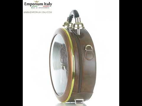 Borsa Ben Big Numbers orologio steampunk in Ecopelle, colore marrone, Arianna Dini Design